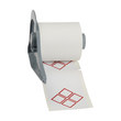 Imágen de Brady Rojo sobre blanco Resistente a la abrasión, Resistente a sustancias químicas Vinilo Transferencia térmica M7-37-7569-CLP4B Rollo de etiquetas para impresora de transferencia térmica troquelado (Imagen principal del producto)