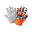 Imágen de Global Glove Tuffalene Blanco, gris y naranja de alta visibilidad 11 Malla Poliéster Piel de cabra Malla Poliéster Guantes de protección contra impactos (Imagen principal del producto)