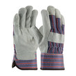 Imágen de PIP 85-7500 Azul/Negro/Rayas rojas sobre gris Grande Cuero Dividir Cuero vacuno Cuero Guantes de trabajo (Imagen principal del producto)