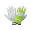 Imágen de Global Glove 3100GHV Amarillo/verde reflectante Grande Cuero Piel de cabra Cuero Guante para conductor (Imagen principal del producto)