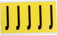 imagen de Brady 3460-J Etiqueta en forma de letra - J - Negro sobre amarillo - 1 3/4 pulg. x 5 pulg. - B-498