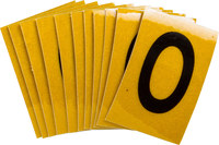 imagen de Bradylite 5920-0 Etiqueta de número - 0 - Negro sobre amarillo - 1 in x 1 1/2 in - B-997