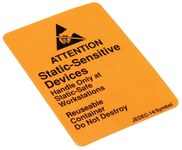 imagen de SCS Negro sobre naranja Rectángulo Etiqueta de advertencia estática - Ancho 1.875 pulg. - Altura 2.5 pulg. - SCS 7101