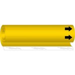 imagen de Brady 5603-O Marcador de tubería de envoltura - 1/2 pulg. to 1 3/8 pulg. - Ácido, base y cáustico - Poliéster - Negro sobre amarillo - B-689