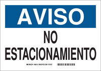 imagen de Brady B-555 Aluminio Rectángulo Cartel de información, restricción y permiso de estacionamiento Blanco - 10 pulg. Ancho x 7 pulg. Altura - Idioma Español - 38512