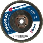 imagen de Weiler Tiger Paw Type 27 Flap Disc 51158 - Zirconium - 5 in - 80 - Medium