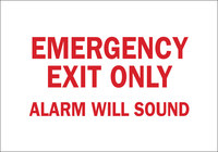 imagen de Brady B-401 Poliesterino de alto impacto Rectángulo Cartel de salida de emergencia Blanco - 10 pulg. Ancho x 7 pulg. Altura - 22483