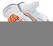 imagen de HexArmor Chrome SLT 4060 White/Orange 7 Goatskin Cut and Sewn Cut-Resistant Gloves - ANSI A5 Cut Resistance - 4060-S (7)