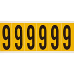 imagen de Brady 1550-9 Etiqueta de número - 9 - Negro sobre amarillo - 1 1/2 pulg. x 3 1/2 pulg. - B-946