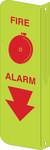 imagen de Brady Bradyglo B-347 Poliéster/poliestireno Rectángulo Cartel de alarma de incendios Rojo - 4 pulg. Ancho x 12 pulg. Altura - Brillo en la oscuridad - 50688