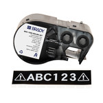 imagen de Brady M4C-1000-595-BK-WT Etiquetas para todo tipo de clima - 1 pulg. x 25 pies - Vinilo - Blanco sobre negro - B-595