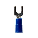 imagen de 3M Scotchlok MVU14-8FBK Azul Bloqueo Unido Vinilo Terminal de horquilla y espada embutido - Longitud 0.85 pulg. - Ancho de horquilla 0.3 pulg. - 01586