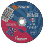 imagen de Weiler Tiger Snagging Wheel 57069 - Type 1 (Straight) - 3 in - Aluminum Oxide - 24 - T