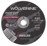imagen de Weiler Wolverine Cut-Off Wheel 56060 - Type 1 (Straight) - 3 in - Aluminum Oxide - 36 - S