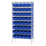 imagen de Akro-mils Shelfmax Sistema de estantería fijo AWS183630098 - Acero - 9 estantes - 40 gavetas - AWS183630098 BLUE
