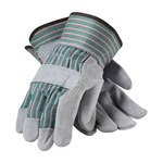 imagen de PIP 83-6563 Gray/Green/Pink Large Split Cowhide Leather Work Gloves - Wing Thumb - 10.6 in Length - 83-6563/L
