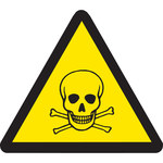 imagen de Brady 60216 Etiqueta de material peligroso - 4 pulg. x 4 pulg. - Vinilo - Negro sobre amarillo - B-946