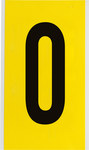 imagen de Brady 3470-0 Etiqueta de número - 0 - Negro sobre amarillo - 5 in x 9 in - B-498