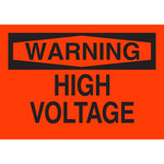 imagen de Brady 20990LS-A Negro/Naranja Rectángulo Vinilo Etiqueta de advertencia de alto voltaje - Ancho 5 pulg. - Altura 3-1/2 pulg - B-585