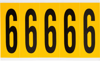 imagen de Brady 1560-6 Etiqueta de número - 6 - Negro sobre amarillo - 1 3/4 pulg. x 5 pulg. - B-946