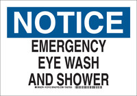 imagen de Brady B-555 Aluminio Rectángulo Cartel de lavado de ojos y ducha Blanco - 14 pulg. Ancho x 10 pulg. Altura - 127413