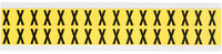 imagen de Brady 3420-X Etiqueta en forma de letra - X - Negro sobre amarillo - 9/16 pulg. x 3/4 pulg. - B-498