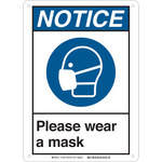 imagen de Brady B-555 Aluminio Rectángulo Señal de máscara facial Blanco - 7 pulg. Ancho x 10 pulg. Altura - Laminado - 170565