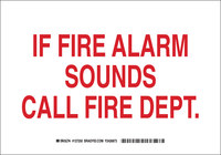 imagen de Brady B-555 Aluminio Rectángulo Cartel de alarma de incendios Blanco - 10 pulg. Ancho x 7 pulg. Altura - 127248