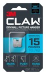 imagen de 3M CLAW Acero Inoxidable Colgador de cuadros de pared seca - 0.9 pulg. Longitud x 0.9 pulg. Ancho 15 lb Capacidad de peso - 66154