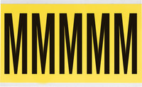 imagen de Brady 3460-M Etiqueta en forma de letra - M - Negro sobre amarillo - 1 3/4 pulg. x 5 pulg. - B-498