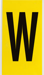 imagen de Brady 3470-W Etiqueta en forma de letra - W - Negro sobre amarillo - 5 pulg. x 9 pulg. - B-498