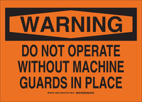 imagen de Brady B-302 Poliéster Rectángulo Cartel de seguridad del equipo Naranja - 14 pulg. Ancho x 10 pulg. Altura - Laminado - 23909