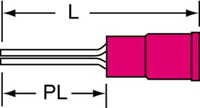 imagen de 3M Scotchlok MNG18-47PX-A Rojo Agarre de aislamiento Nailon Terminal de clavija de agarre de aislamiento - Longitud 0.9 pulg. - Longitud del pasador 0.47 pulg. - Diámetro del pasador 0.075 pulg. - 588