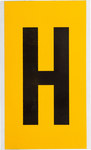 imagen de Brady 1570-H Etiqueta en forma de letra - H - Negro sobre amarillo - 5 pulg. x 9 pulg. - B-946