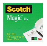 imagen de 3M Scotch 810 Magic Clear Office Tape - 3/4 in Width x 72 yd Length - 05904