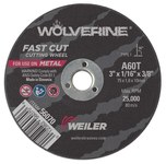 imagen de Weiler Wolverine Cutoff Wheel 56070 - Type 1 - Straight Wheel - 3 in - Aluminum Oxide - 60 - T
