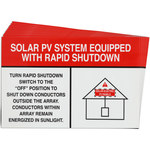 imagen de Brady 149864 Negro/Rojo sobre blanco Rectángulo Vinilo Etiqueta de sistema de paneles solares - Ancho 6 pulg. - Altura 4 pulg. - 61366