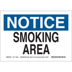 imagen de Brady B-586 Papel Rectángulo Cartel del área de fumadores Blanco - 10 pulg. Ancho x 7 pulg. Altura - 116028