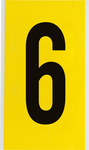 imagen de Brady 3470-6 Etiqueta de número - 6 - Negro sobre amarillo - 5 pulg. x 9 pulg. - B-498