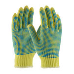 imagen de PIP Kut Gard 08-K300PDD Blue/Yellow Large Cut-Resistant Gloves - ANSI A3 Cut Resistance - PVC Dotted Both Sides Coating - 10.5 in Length - 08-K300PDD/L