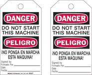 imagen de Brady 86467 Negro/Rojo sobre blanco Poliéster/papel Etiqueta de seguridad del equipo - Ancho 4 pulg. - Altura 7 pulg. - B-837