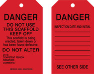 imagen de Brady 89018 Negro sobre rojo Poliéster/papel Etiqueta de seguridad del equipo - Ancho 4 pulg. - Altura 7 pulg. - B-837