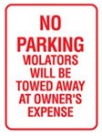imagen de Brady Aluminio Rectángulo Cartel de información, restricción y permiso de estacionamiento Blanco - 12 pulg. Ancho x 18 pulg. Altura - 103738