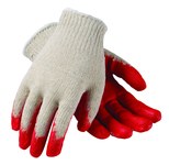imagen de PIP 39-C121 Off-White/Red Large Cotton/Polyester Work Gloves - EN 388 0 Cut Resistance - Latex Palm Only Coating - 9.8 in Length - 39-C121/L