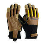 imagen de PIP Maximum Safety 120-4100 Negro/Marrón/Amarillo Grande Kevlar/Cuero/Spandex Dividir Piel de cabra Kevlar/Cuero/Spandex Guantes de trabajo - Longitud 9.75 pulg. - 616314-69253