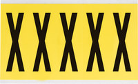 imagen de Brady 3460-X Etiqueta en forma de letra - X - Negro sobre amarillo - 1 3/4 pulg. x 5 pulg. - B-498