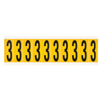 imagen de Brady 1534-3 Etiqueta de número - 3 - Negro sobre amarillo - 7/8 pulg. x 2 1/4 pulg. - B-946