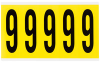imagen de Brady 3460-6 Etiqueta de número - 6 - Negro sobre amarillo - 1 3/4 pulg. x 5 pulg. - B-498