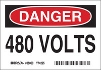 imagen de Brady Poliéster Rectángulo Cartel de seguridad eléctrica Blanco - 5 pulg. Ancho x 3.5 pulg. Altura - Laminado - 86060