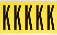 imagen de Brady 3460-K Etiqueta en forma de letra - K - Negro sobre amarillo - 1 3/4 pulg. x 5 pulg. - B-498